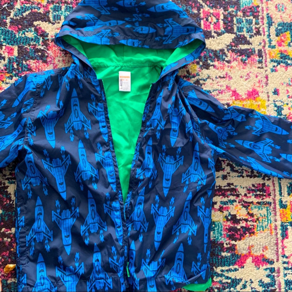 Rain jacket with jets on it.5/6